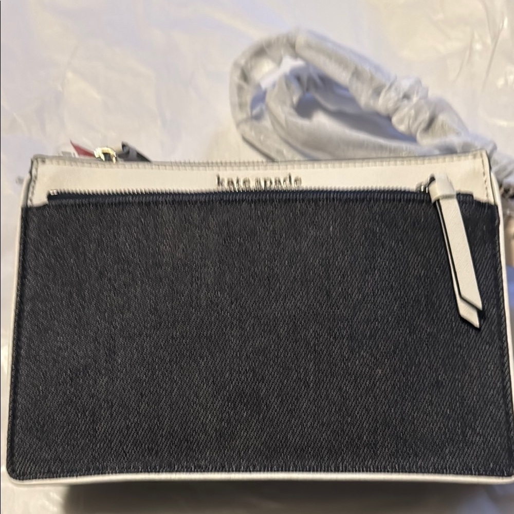 NWT-Kate Spade Denim and White Crossbody Bag